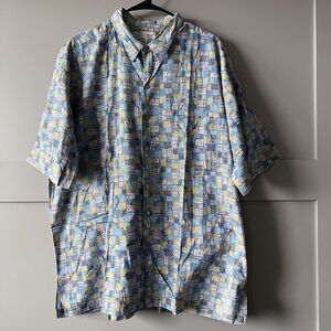 Tori Richard Shirt Mens 2XL Blue Green‎ Aloha Hawaiian Camp Cotton Lawn Made USA